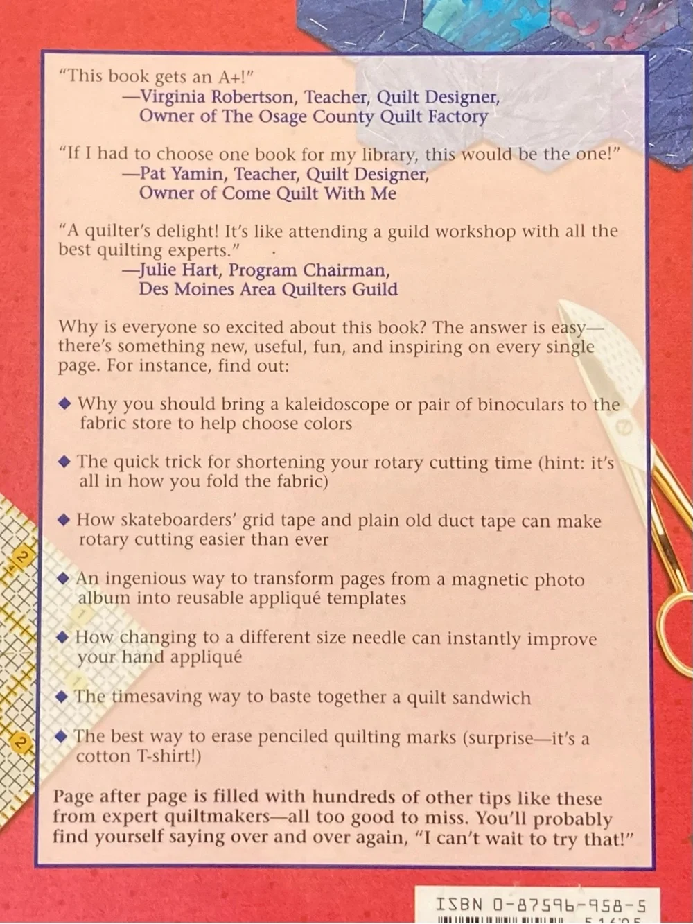 ⭐️ Quiltmaking Tips & Techniques by Jane Townswick Paperback